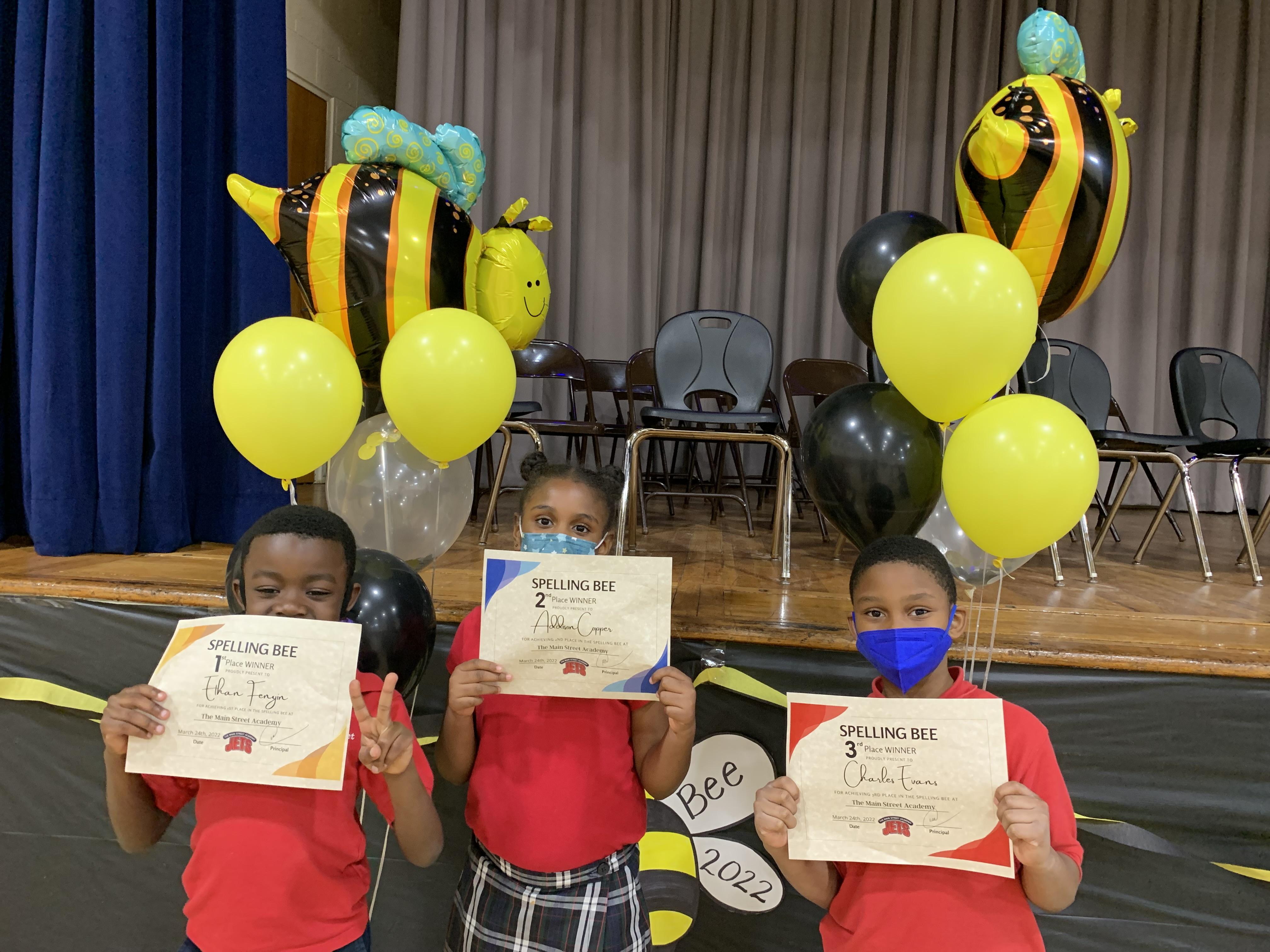 First Grade Spelling Bee Winners