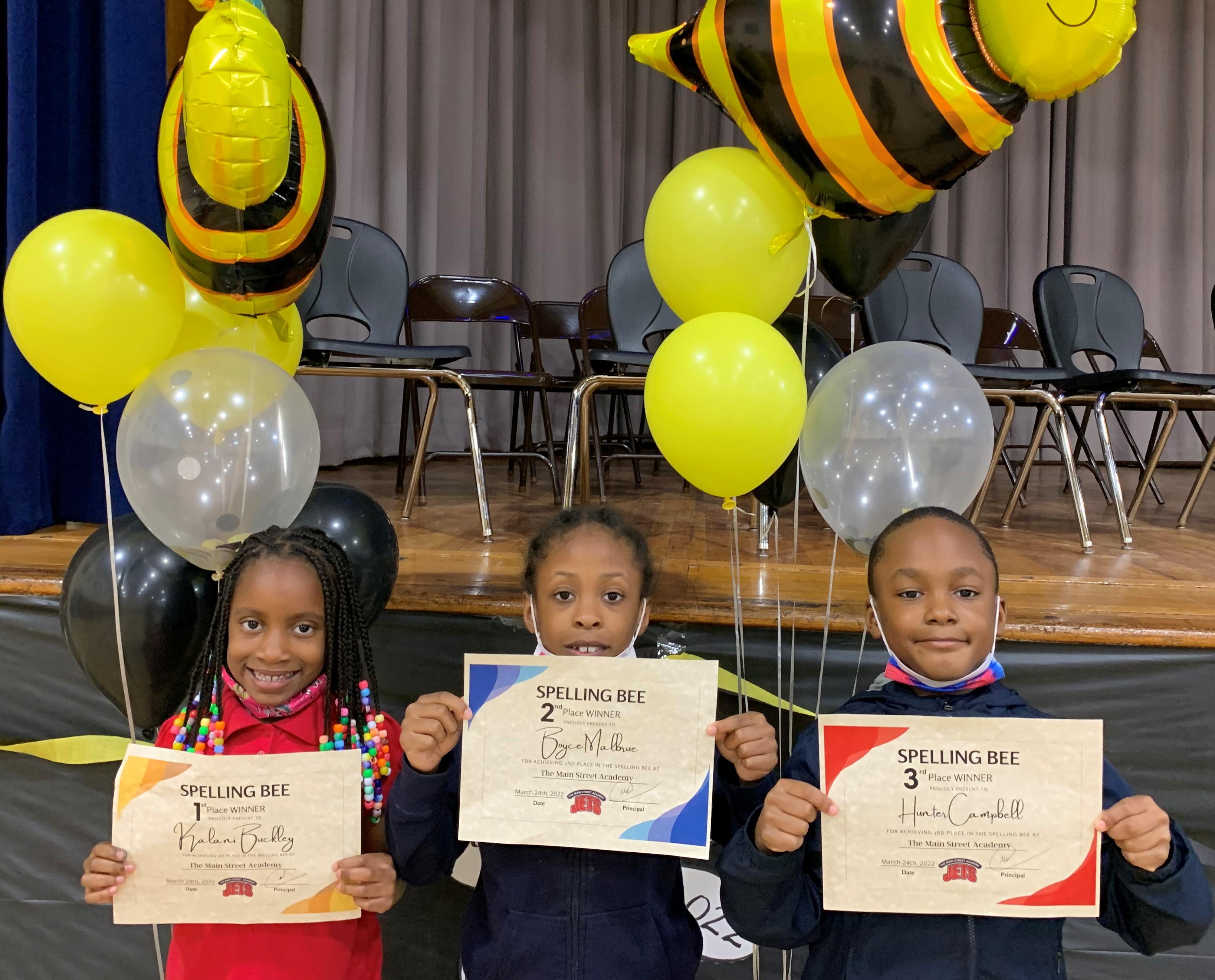 First Grade Spelling Bee Winners